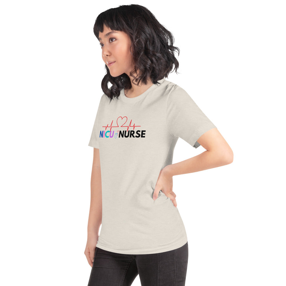 NICU Nurse Heartbeat Neonatal ICU Nurse T-shirt, Baby Nurse Tees, Newborn Nursery Nurse, Nursing Student Gift, Infant Care Specialist Short-Sleeve Unisex T-Shirt
