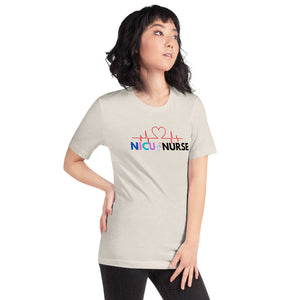 NICU Nurse Heartbeat Neonatal ICU Nurse T-shirt, Baby Nurse Tees, Newborn Nursery Nurse, Nursing Student Gift, Infant Care Specialist Short-Sleeve Unisex T-Shirt