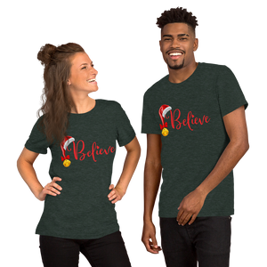 Believe Christmas Shirt, Christmas Party Shirt Christmas T-Shirt, Christmas Family Shirt, Believe Shirt, Christmas Gift, Holiday Gift, Matching Shirt, Christmas Short-Sleeve Unisex T-Shirt