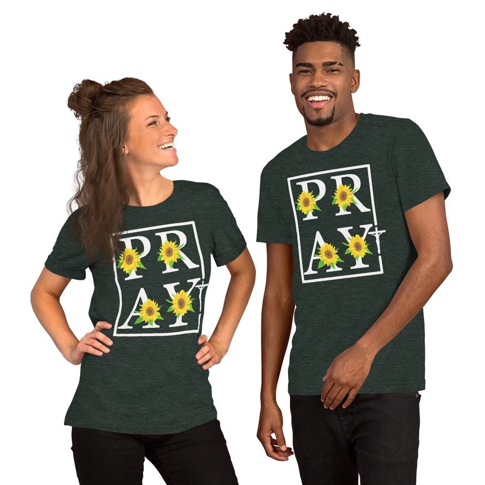 Pray Cross Short-Sleeve Unisex T-Shirt, Christian Shirt, Pray T-Shirt, Religious Shirt, Gift For Her, Gift For Mom, Mother's Day Gift, Grace Shirt, Casual Shirt, Modern Shirt