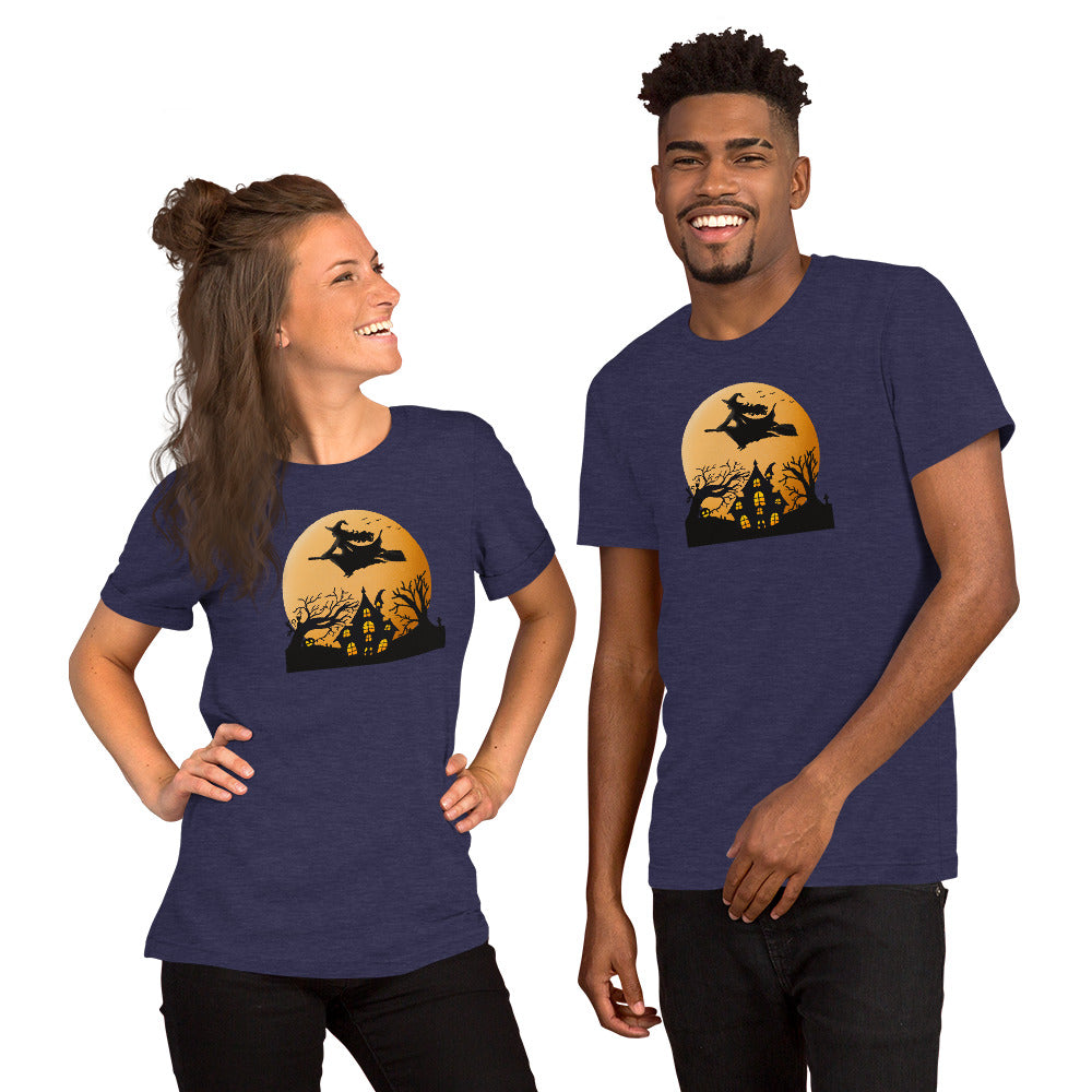 Flying Witch Halloween -Trick or Treat Short-Sleeve Unisex T-Shirt