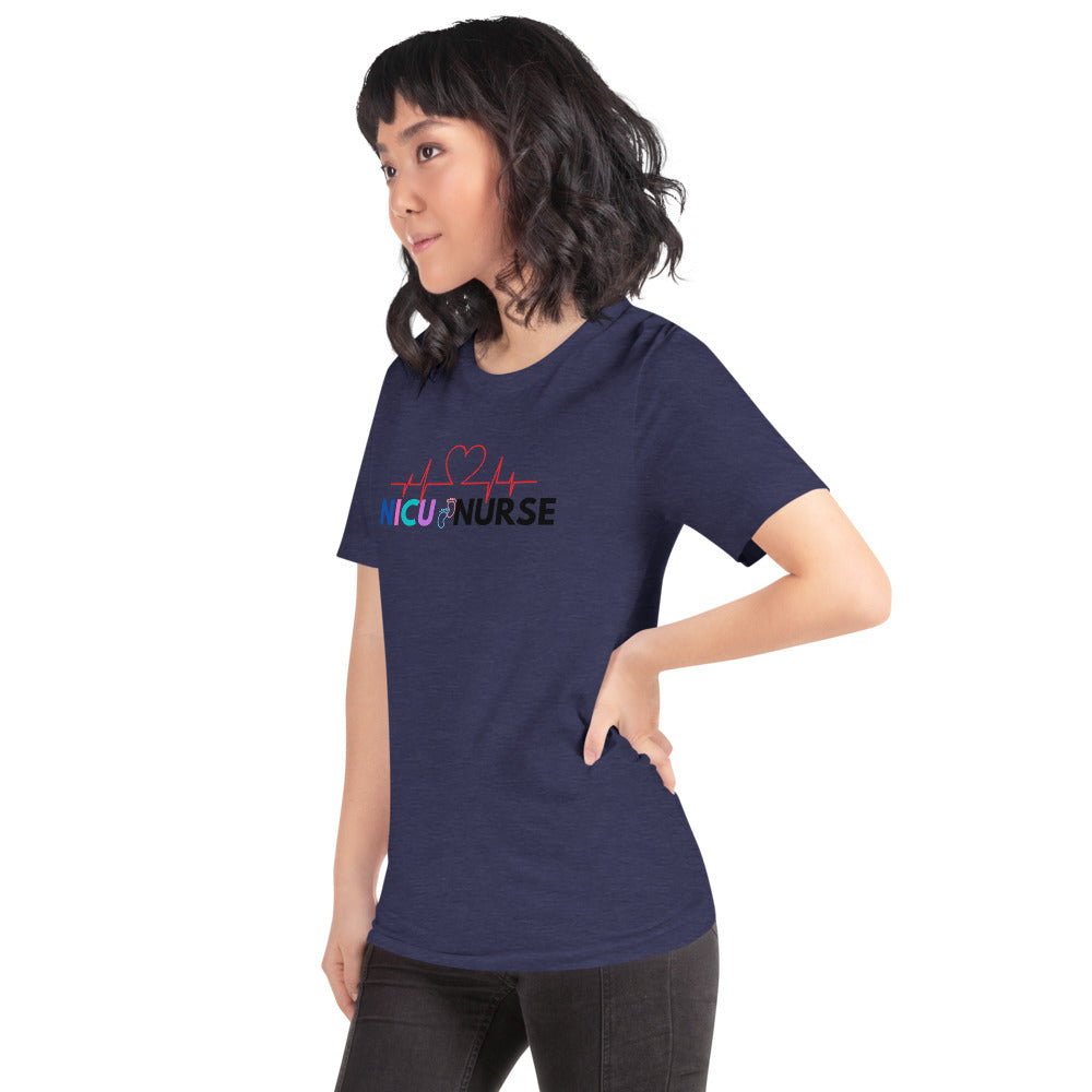 NICU Nurse Heartbeat Neonatal ICU Nurse T-shirt, Baby Nurse Tees, Newborn Nursery Nurse, Nursing Student Gift, Infant Care Specialist Short-Sleeve Unisex T-Shirt