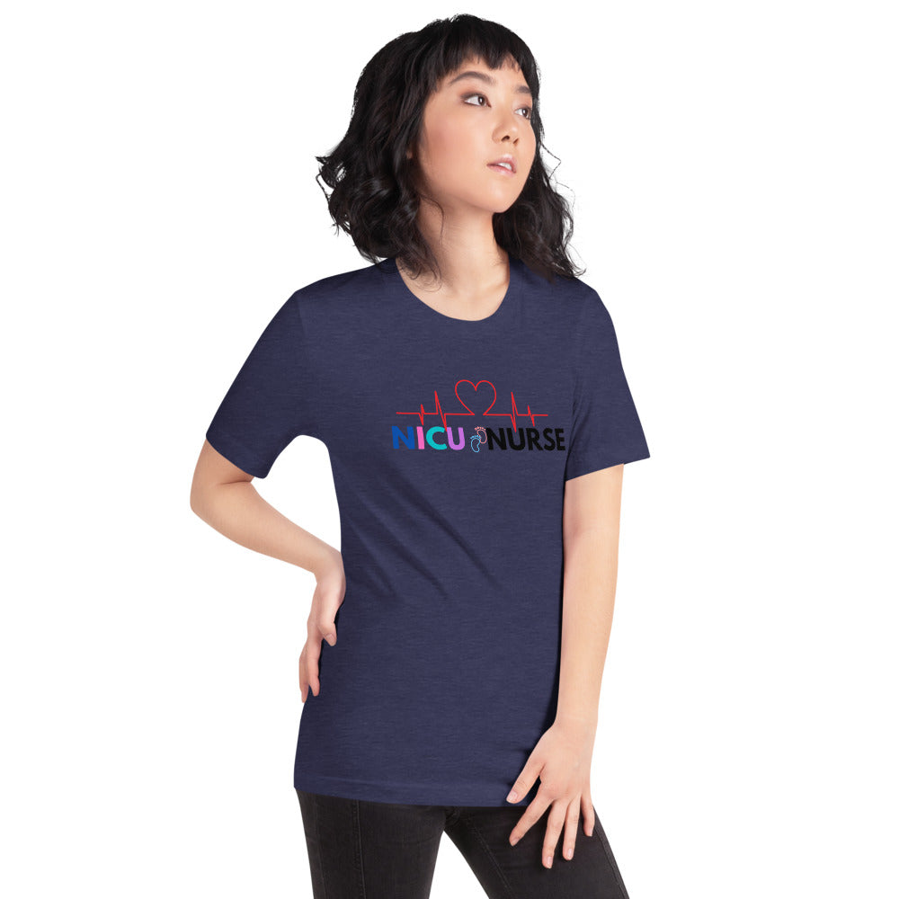 NICU Nurse Heartbeat Neonatal ICU Nurse T-shirt, Baby Nurse Tees, Newborn Nursery Nurse, Nursing Student Gift, Infant Care Specialist Short-Sleeve Unisex T-Shirt