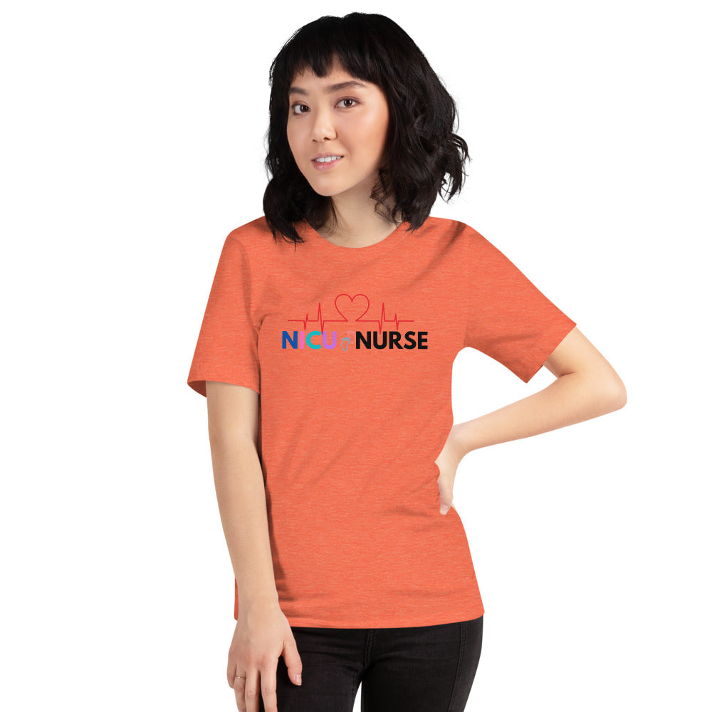 NICU Nurse Heartbeat Neonatal ICU Nurse T-shirt, Baby Nurse Tees, Newborn Nursery Nurse, Nursing Student Gift, Infant Care Specialist Short-Sleeve Unisex T-Shirt