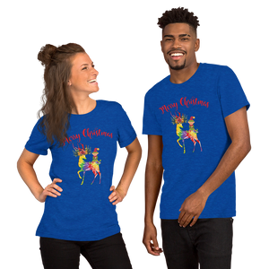 Merry Christmas Reindeer Elf Shirt, Christmas Merry Xmas shirt, Christmas Tee, Cute Merry Christmas Shirts, Cute Tie-Dye colors Deer Shirt, Holiday Shirt Short-Sleeve Unisex T-Shirt