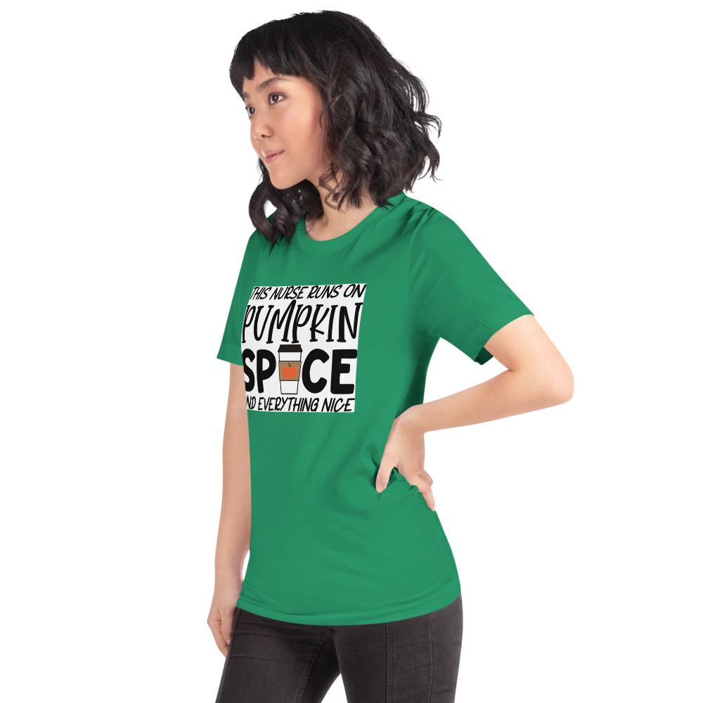 This Nurse Runs on Pumpkin Spice and Everything Nice Short-Sleeve Unisex T-Shirt