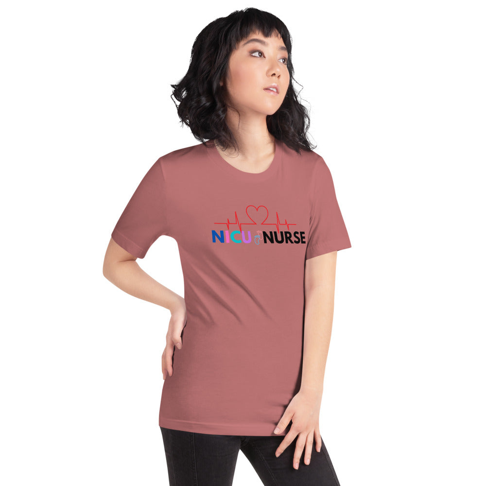 NICU Nurse Heartbeat Neonatal ICU Nurse T-shirt, Baby Nurse Tees, Newborn Nursery Nurse, Nursing Student Gift, Infant Care Specialist Short-Sleeve Unisex T-Shirt