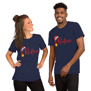 Believe Christmas Shirt, Christmas Party Shirt Christmas T-Shirt, Christmas Family Shirt, Believe Shirt, Christmas Gift, Holiday Gift, Matching Shirt, Christmas Short-Sleeve Unisex T-Shirt