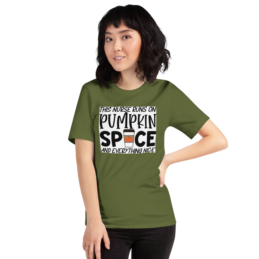 This Nurse Runs on Pumpkin Spice and Everything Nice Short-Sleeve Unisex T-Shirt