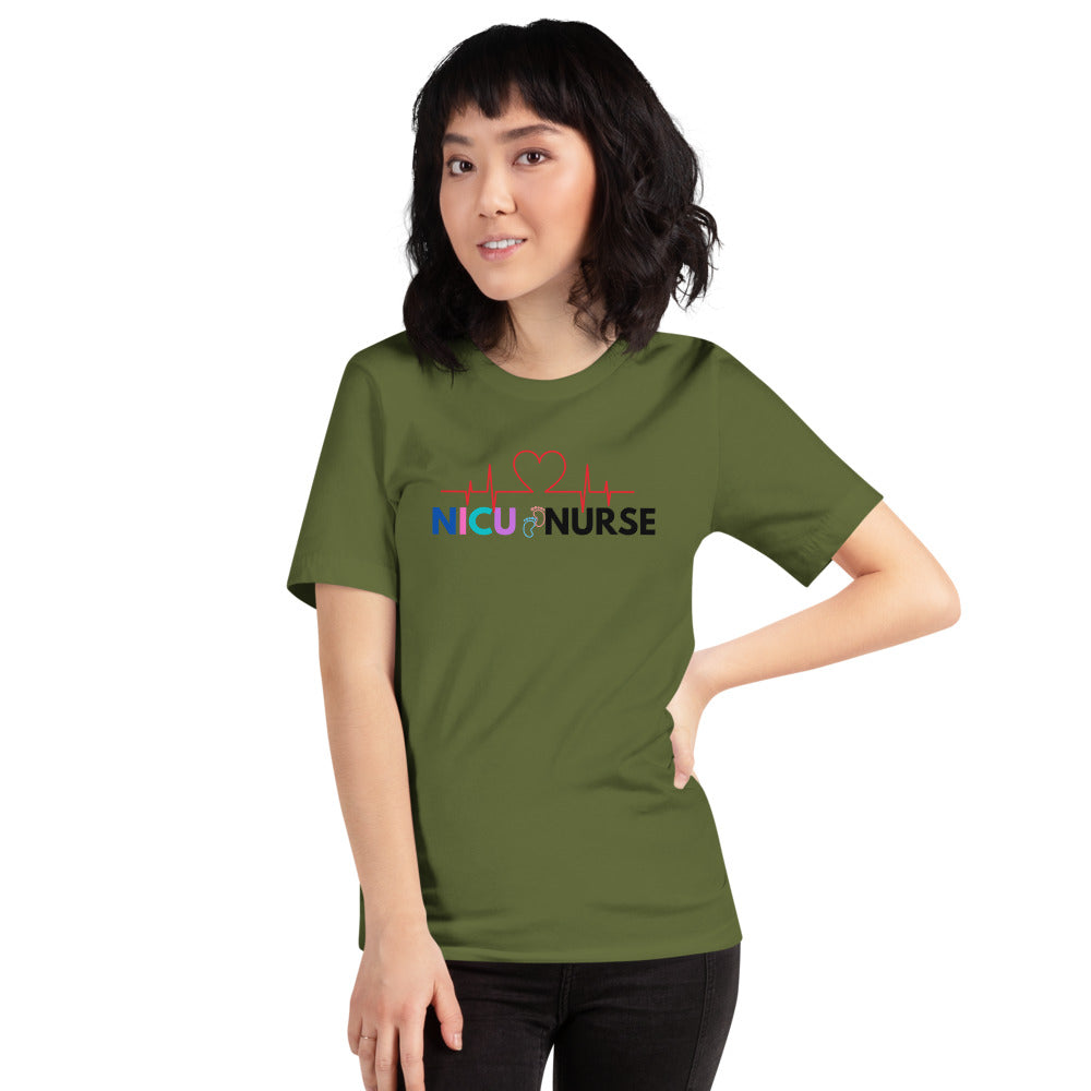 NICU Nurse Heartbeat Neonatal ICU Nurse T-shirt, Baby Nurse Tees, Newborn Nursery Nurse, Nursing Student Gift, Infant Care Specialist Short-Sleeve Unisex T-Shirt