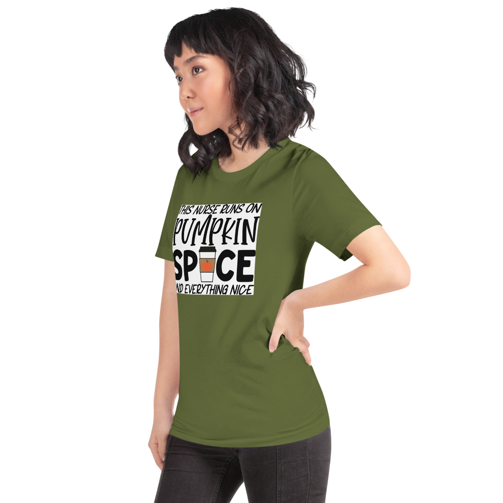 This Nurse Runs on Pumpkin Spice and Everything Nice Short-Sleeve Unisex T-Shirt