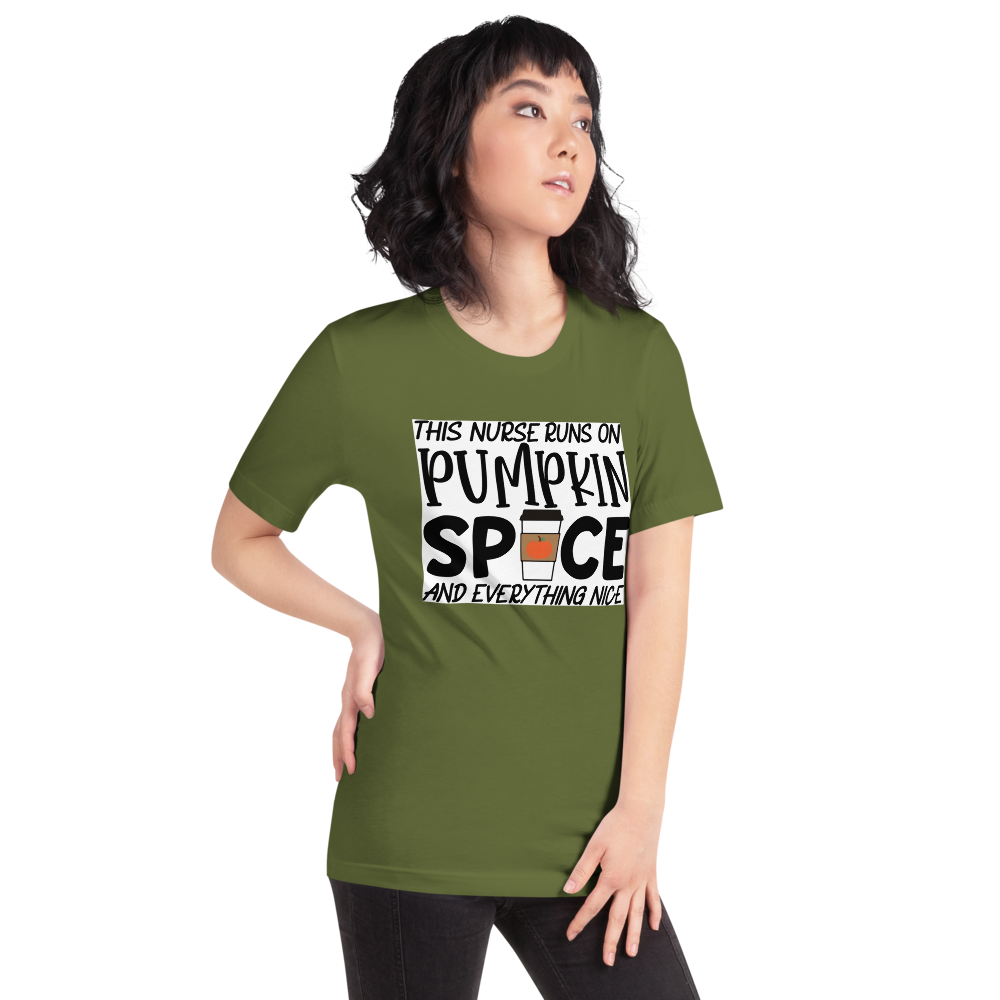 This Nurse Runs on Pumpkin Spice and Everything Nice Short-Sleeve Unisex T-Shirt