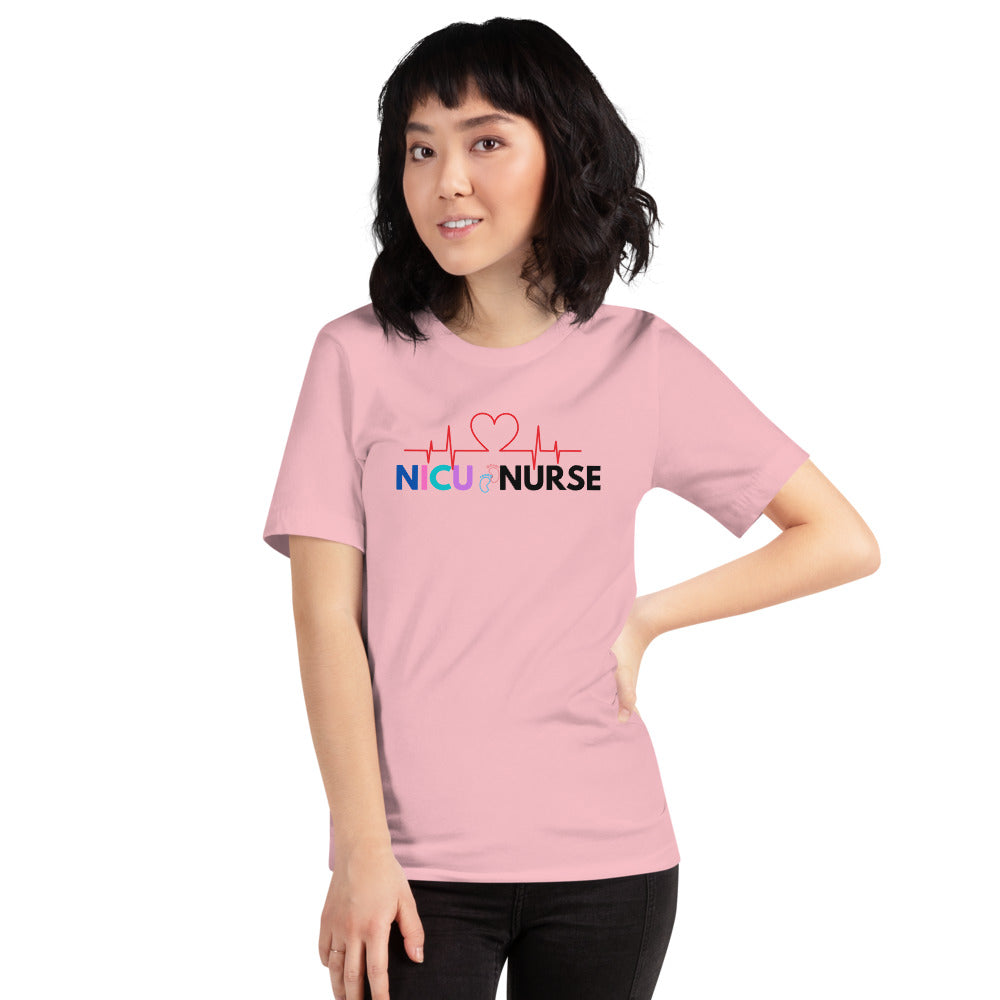 NICU Nurse Heartbeat Neonatal ICU Nurse T-shirt, Baby Nurse Tees, Newborn Nursery Nurse, Nursing Student Gift, Infant Care Specialist Short-Sleeve Unisex T-Shirt