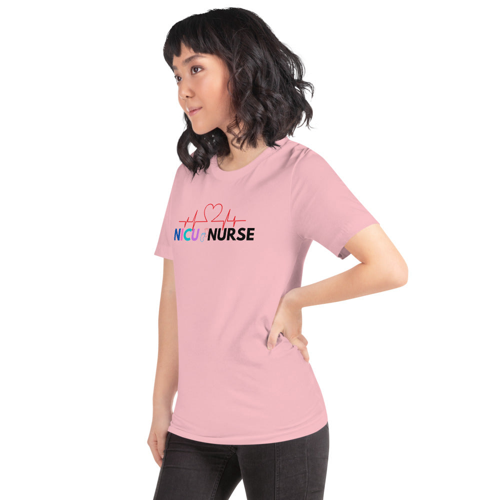 NICU Nurse Heartbeat Neonatal ICU Nurse T-shirt, Baby Nurse Tees, Newborn Nursery Nurse, Nursing Student Gift, Infant Care Specialist Short-Sleeve Unisex T-Shirt