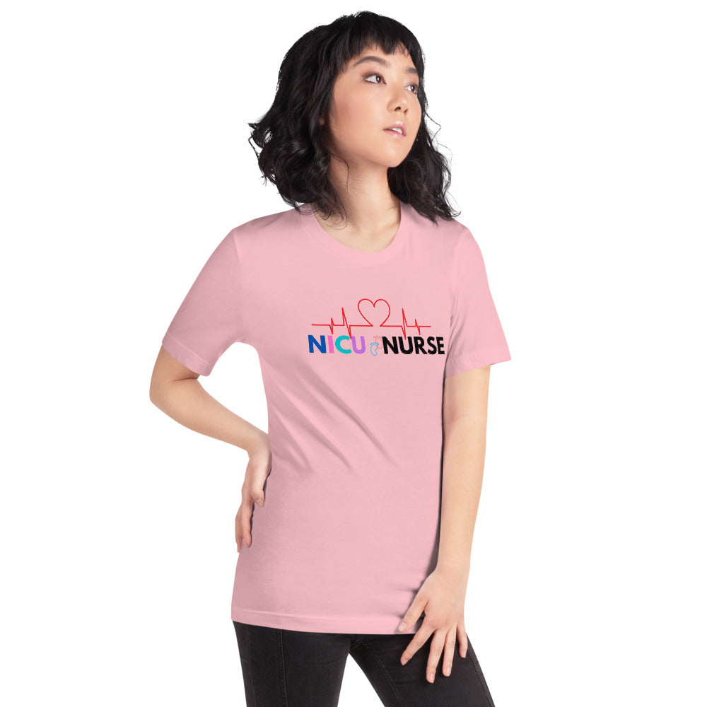 NICU Nurse Heartbeat Neonatal ICU Nurse T-shirt, Baby Nurse Tees, Newborn Nursery Nurse, Nursing Student Gift, Infant Care Specialist Short-Sleeve Unisex T-Shirt