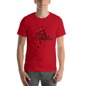 Cute Buffalo Plaid Reindeer Christmas Shirt, Christmas Family Shirt, Reindeer Shirt, Merry Christmas Shirt, Xmas Holiday Gift Short-Sleeve Unisex T-Shirt