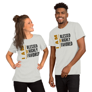 I AM Blessed And Highly Favored Short-Sleeve Unisex Graphic T-Shirt Christian Apparel, Christian T-Shirt | Religious Clothing, Jesus Clothing, Inspirational T-Shirt