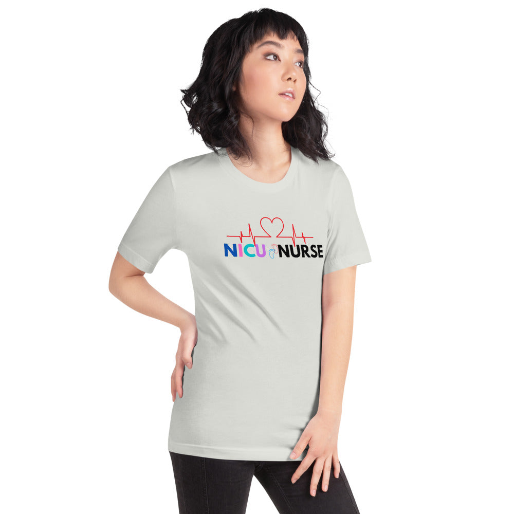 NICU Nurse Heartbeat Neonatal ICU Nurse T-shirt, Baby Nurse Tees, Newborn Nursery Nurse, Nursing Student Gift, Infant Care Specialist Short-Sleeve Unisex T-Shirt