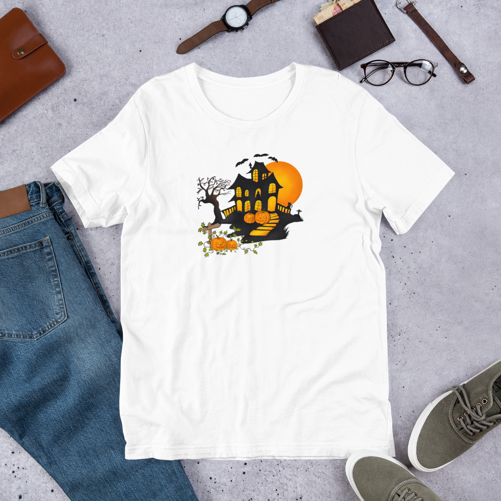 Halloween Creepy Haunted House Trick or Treat Short-Sleeve Unisex T-Shirt