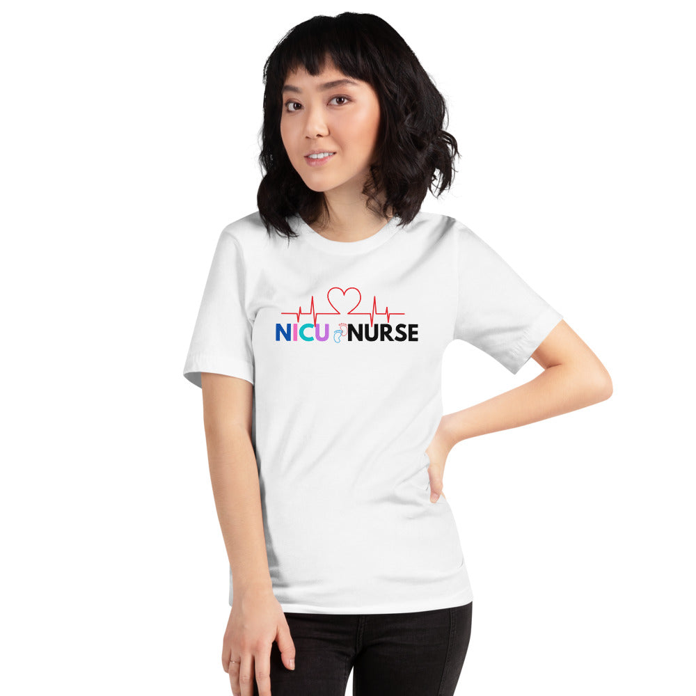 NICU Nurse Heartbeat Neonatal ICU Nurse T-shirt, Baby Nurse Tees, Newborn Nursery Nurse, Nursing Student Gift, Infant Care Specialist Short-Sleeve Unisex T-Shirt